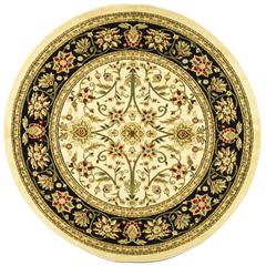 LYNDHURST, IVORY / BLACK, 8' X 8' Round, Area Rug