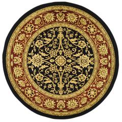 LYNDHURST, BLACK / RED, 8' X 8' Round, Area Rug