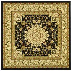 LYNDHURST, BLACK / IVORY, 8' X 8' Square, Area Rug, LNH213A-8SQ