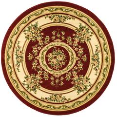 LYNDHURST, RED / IVORY, 8' X 8' Round, Area Rug, LNH218C-8R