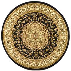 LYNDHURST, BLACK / IVORY, 7' X 7' Round, Area Rug, LNH222A-7R