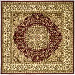 LYNDHURST, RED / IVORY, 8' X 8' Square, Area Rug, LNH222B-8SQ