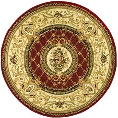 LYNDHURST, RED / IVORY, 8' X 8' Round, Area Rug, LNH223B-8R