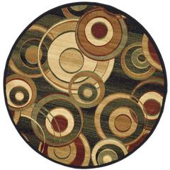 LYNDHURST, BLACK / MULTI, 7' X 7' Round, Area Rug