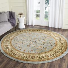 LYNDHURST, LIGHT BLUE / IVORY, 8' X 8' Round, Area Rug