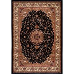 LYNDHURST, BLACK / IVORY, 5'-3" X 7'-6", Area Rug, LNH329A-5