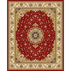 LYNDHURST, RED / IVORY, 7'-9" X 9'-9", Area Rug