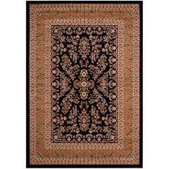 LYNDHURST, BLACK / TAN, 5'-3" X 7'-6", Area Rug