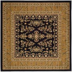 LYNDHURST, BLACK / TAN, 8' X 8' Square, Area Rug