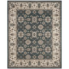 LYNDHURST, TEAL / CREAM, 9' X 12', Area Rug
