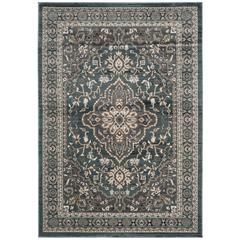 LYNDHURST, TEAL / GREY, 5'-3" X 7'-6", Area Rug