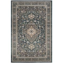 LYNDHURST, TEAL / GREY, 9' X 12', Area Rug