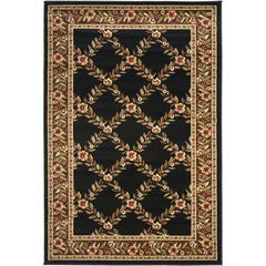 LYNDHURST, BLACK / BROWN, 6'-7" X 9'-6", Area Rug