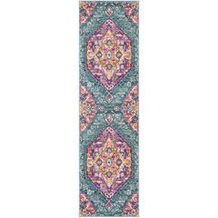 MADISON, BLUE / FUCHSIA, 2'-3" X 12', Area Rug, MAD119C-212