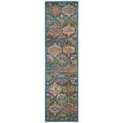 MADISON, BLUE / ORANGE, 2'-3" X 12', Area Rug