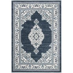 MADISON 500, CREAM / NAVY, 3' X 5', Area Rug, MAD506N-3