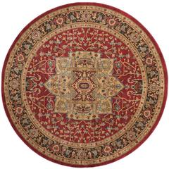 MAHAL, NATURAL / NAVY, 6'-7" X 6'-7" Round, Area Rug
