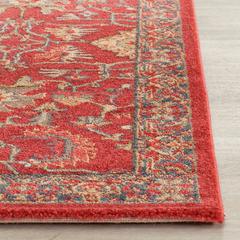 MAHAL, RED / NAVY, 2'-2" X 12', Area Rug