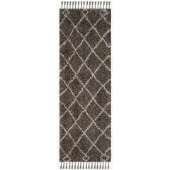 MOROCCAN FRINGE SHAG 200, GREY / CREAM, 2'-3" X 9', Area Rug