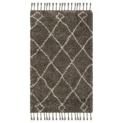 MOROCCAN FRINGE SHAG 200, GREY / CREAM, 3' X 5', Area Rug, MFG241A-3