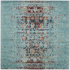 MONACO, BLUE / MULTI, 6'-7" X 6'-7" Square, Area Rug