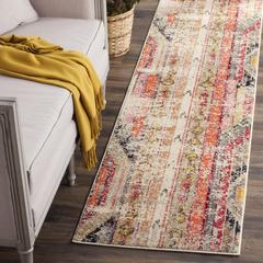 MONACO, LIGHT GREY / MULTI, 2'-2" X 12', Area Rug
