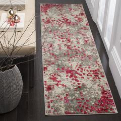 MONACO, GREY / FUCHSIA, 2'-2" X 12', Area Rug