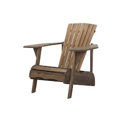 Rustic Brown Acacia Adirondack Chair With Galvanized Steel Hardware