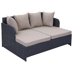 Outdoor Titanium Daybed With Foam Cushion And Powder-Coated Finish