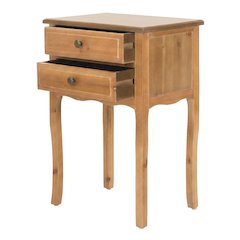 Modern End Table with Storage Drawers in Classic Finish