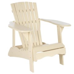 White Acacia Adirondack Chair With Galvanized Steel Hardware And Stain Finish