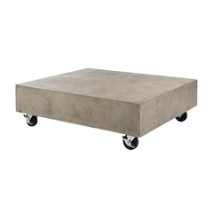Concrete Coffee Table with Casters, 9.84-Inch Height