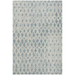 Abstract, IVORY / BLUE, 6' X 9', Area Rug, ABT206A-6