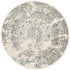 Adirondack, IVORY / SILVER, 6' X 6' Round, Area Rug, ADR101B-6R