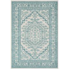 Adirondack, IVORY / TEAL, 6' X 9', Area Rug, ADR108G-6