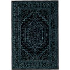 Adirondack, BLACK / TEAL, 6' X 9', Area Rug, ADR108K-6