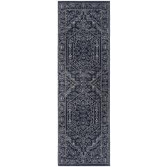 Adirondack, NAVY / IVORY, 2'-6" X 14', Area Rug