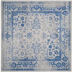 Adirondack, GREY / BLUE, 8' X 8' Square, Area Rug
