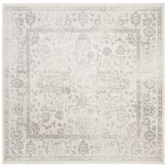 Adirondack, IVORY / SILVER, 5' X 5' Square, Area Rug