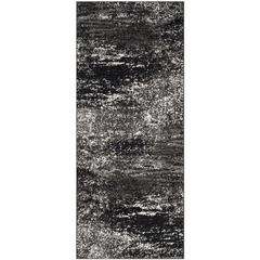 Adirondack, SILVER / BLACK, 2'-6" X 14', Area Rug, ADR112A-214