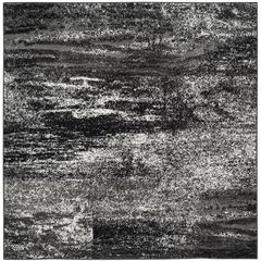 Adirondack, SILVER / BLACK, 6' X 6' Square, Area Rug