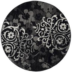 Adirondack, BLACK / SILVER, 8' X 8' Round, Area Rug