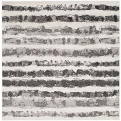 Adirondack, IVORY / CHARCOAL, 8' X 8' Square, Area Rug