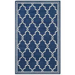AMHERST, NAVY / BEIGE, 5'-3" X 8', Area Rug, AMT414P-5