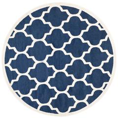AMHERST, NAVY / BEIGE, 9' X 9' Round, Area Rug