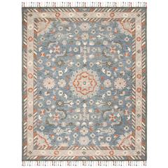 ASPEN, BLUE / RUST, 9' X 12', Area Rug, APN123A-9