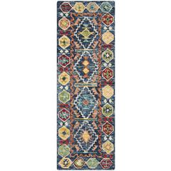 ASPEN, NAVY / GOLD, 2'-3" X 9', Area Rug