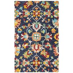 ASPEN, NAVY / RED, 4' X 6', Area Rug