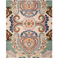 BELLA, IVORY / BLUE, 8'-9" X 12', Area Rug