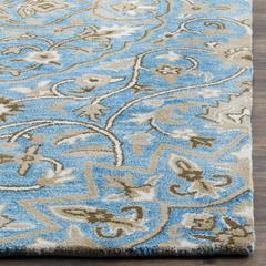 BELLA, BLUE / TAUPE, 6' X 9', Area Rug